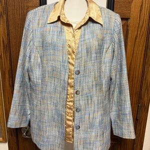 Tweed Confetti Blazer in Blue & Beige Chadwick's
